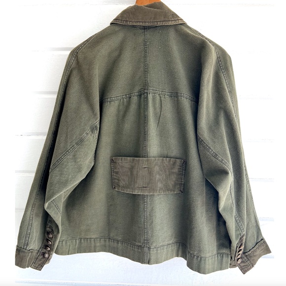 WE THE FREE Viva Surplus Cotton Pea Jacket in Army Green - S - Picture 8 of 13